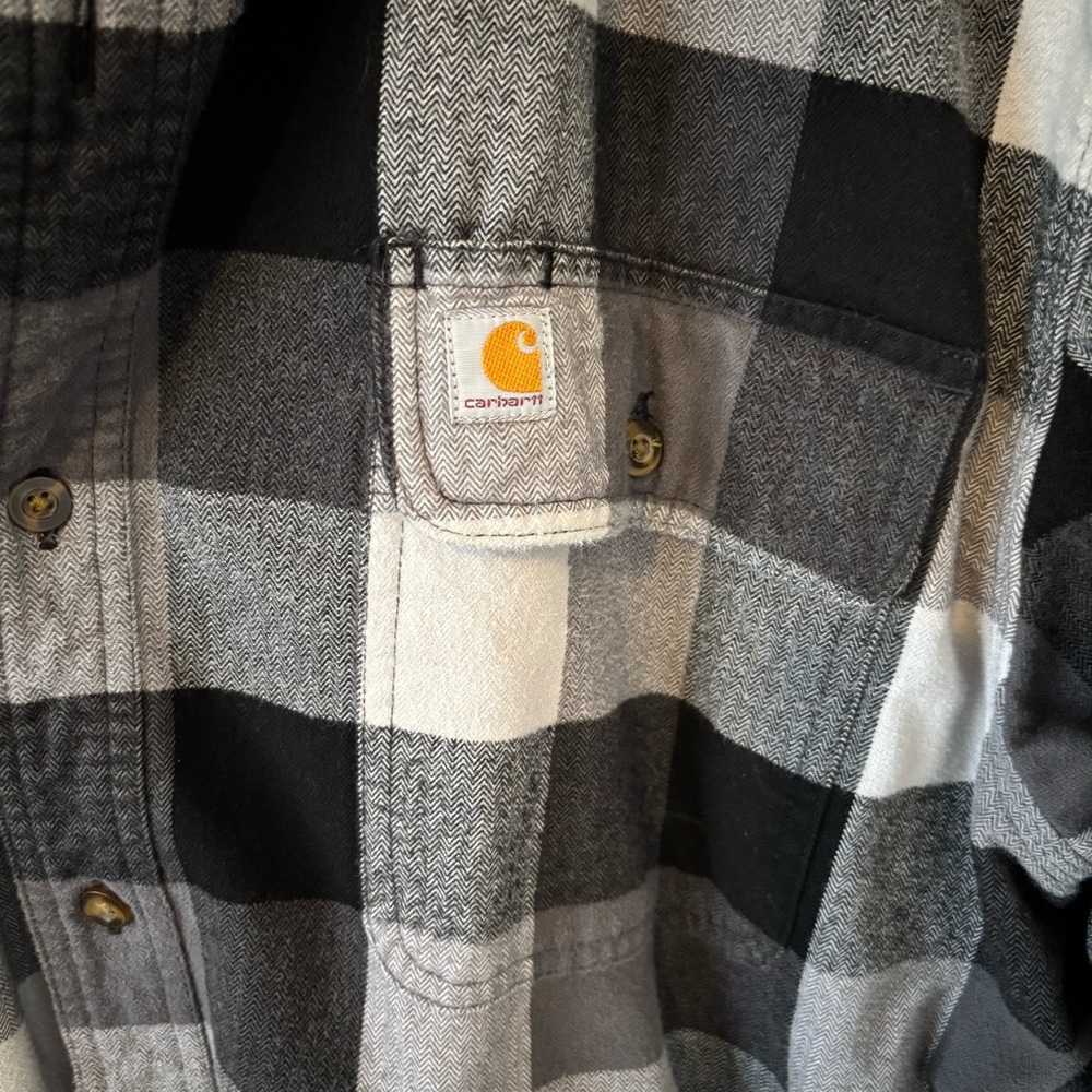 Carhartt Original Fit Plaid Long Sleeve Flannel Shirt XL - Picture 3 of 3